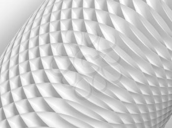 Abstract parametric background with bent structure made of white circles, 3d rendering illustration