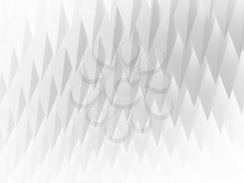 Abstract white geometric background, triangular structure pattern. 3d rendering illustration
