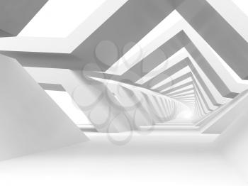 Abstract white tunnel background. 3d rendering illustration