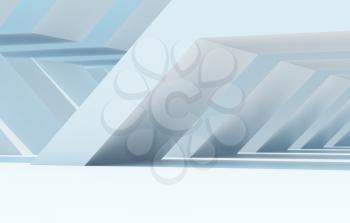 Abstract light blue interior background. Parametric architecture template. 3d rendering illustration