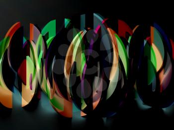 Abstract digital background, colorful pattern over black background. 3d rendering  illustration