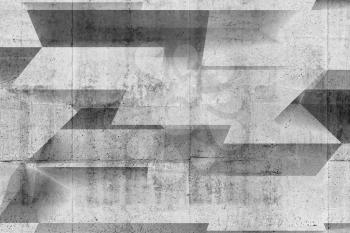 Abstract geometric background, parametric pattern with concrete texture, 3d rendering illustration