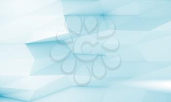 Abstract blue chaotic polygonal  pattern. Minimal background texture, 3d rendering illustration