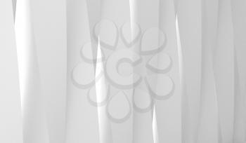 Abstract white cg background with parametric wavy pattern on the wall, 3d rendering illuatration