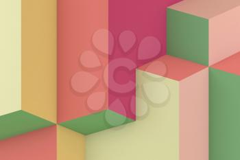 Abstract colorful cgi background. Minimal geometric pattern, 3d rendering illustration 