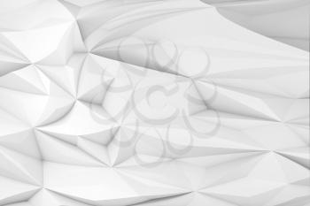 Abstract white triangular pattern. Low-poly background texture, 3d rendering illustration