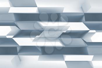 Abstract blue and white digital background with geometric pattern. 3d rendering illustration