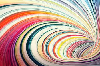 Colorful abstract cgi background texture, colorful twisted tunnel, 3d rendering illustration