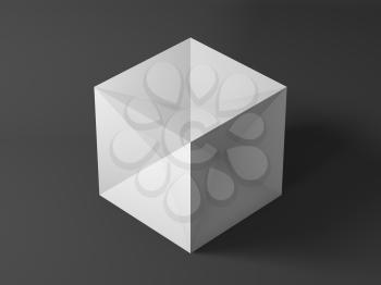Abstract minimal installation, white cube. 3d rendering illustration