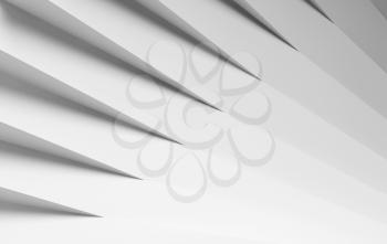 Abstract parametric background, white geometric installation, 3d rendering illustration 