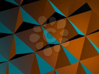 Abstract geometric pattern, parametric structure of colorful pyramids, 3d rendering illustration