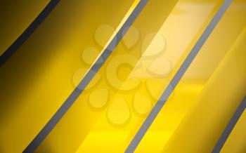 Abstract computer graphic background with shiny yellow gray stripes. 3d rendering illustration