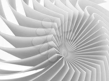 Abstract white round parametric structure, digital graphic background, 3d rendering illustration
