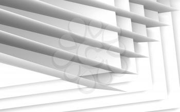Abstract geometric background, intersected white pages installation. 3d rendering illustration
