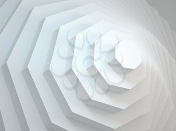 Abstract geometric background with octagons installation. 3d rendering illustration 