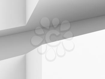 Abstract minimal white architectural background with an empty niche, 3d rendering illustration