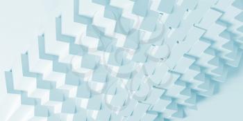 Abstract geometric pattern, parametric cubes structure, light blue toned 3d rendering illustration 