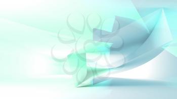 Abstract light blue background with shiny pattern, 3d rendering illustration