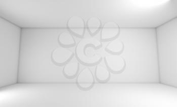 Abstract empty interior background, white room. 3d rendering illustration