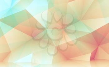 Abstract positive colorful digital 3d polygonal background, modern computer graphic illustration useful as a wallpaper