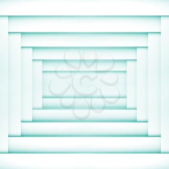 Abstract digital illustration, blue and white geometric background with rectangle frames pattern