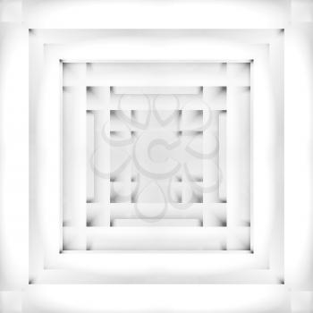 Abstract illustration, white geometric background with squares pattern