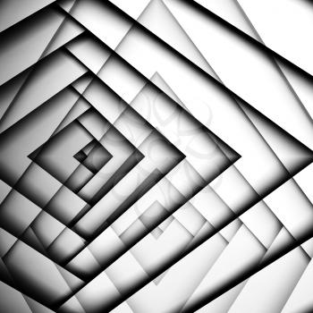 Abstract geometric background with white corners pattern, 3d illustration with multi exposure effect