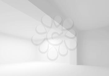 Abstract architecture background. Empty white room interior. 3d illustration