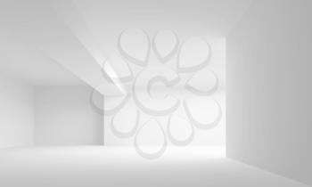 Abstract white architecture background. Empty interior. 3d illustration