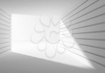 Abstract white interior with angle of light in modern gate. 3d illustration