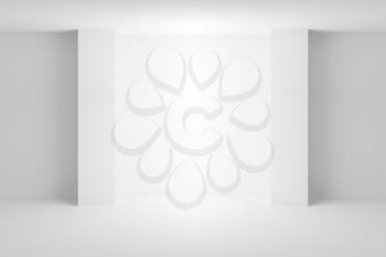 Abstract white architecture background. Empty room interior with light niche. 3d illustration