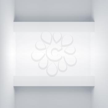 Abstract white architecture background. Wall with empty light niche. 3d illustration