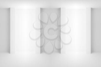 Abstract white architecture background. Empty interior with light niches. 3d illustration
