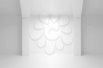 Abstract white architecture background. Empty interior with light niche. 3d illustration