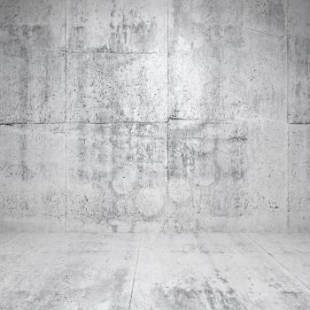 Abstract empty white interior with concrete walls and floor