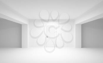 Abstract empty interior with white door. 3d illustration