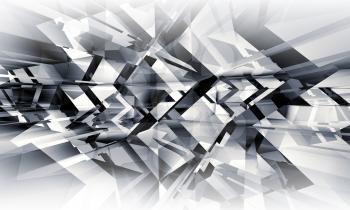 Abstract geometric digital background with chaotically light structures pattern, 3d illustration