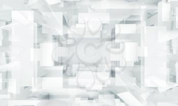 Abstract digital background with geometric perspective pattern. Digital 3d illustration, computer graphic