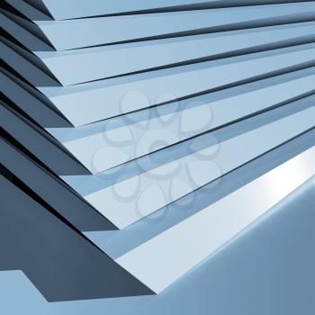 igital geometric background. Shining blue stairs with shadow, square 3d illustration