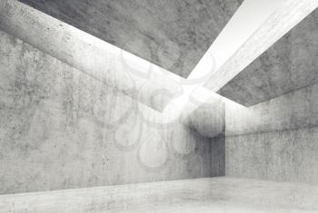 Abstract gray concrete inteiror background. 3d render illustration