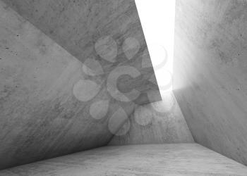Gray concrete room interior. Abstract empty modern architecture background, 3d render