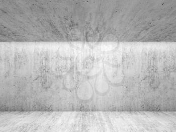Abstract white concrete room interior. Frontal architecture background, 3d render illustration