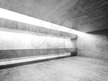 Empty white concrete interior . Modern architecture background, 3d render illustration