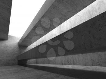 Abstract empty concrete interior. Modern architecture background, 3d render illustration