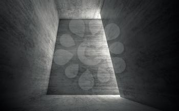 Abstract empty gray concrete room interior. Modern architecture background, 3d render