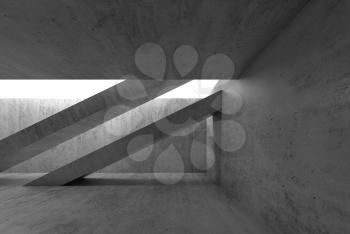 Abstract empty dark concrete interior. Modern architecture background, 3d render illustration