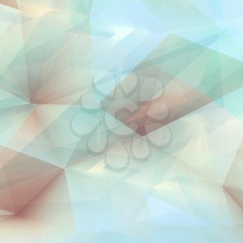 Abstract digital 3d polygonal background, square composed modern computer graphic illustration