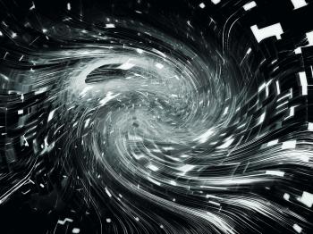 Abstract dark digital spiral background. 3d illustration
