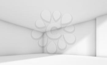 Abstract white empty room interior. 3d render illustration with side soft light