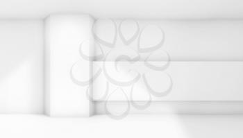Abstract white empty room interior. 3d render illustration